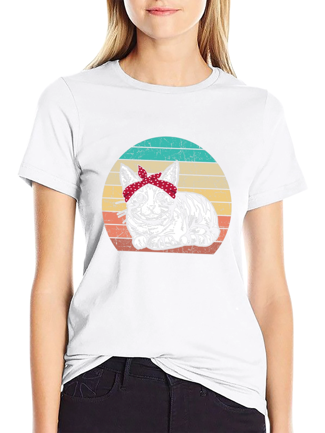 Retro Cat Bandana T-Shirt