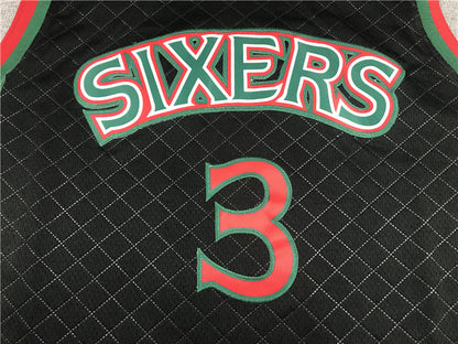 Men's Philadelphia 76ers Allen Iverson Black 1996-97 Hardwood Classics Jerseys