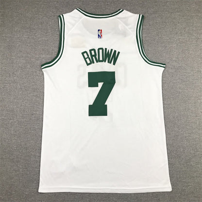 Men's Boston Celtics Jaylen Brown #7 White 2022/23 Swingman Jerseys - Association Edition