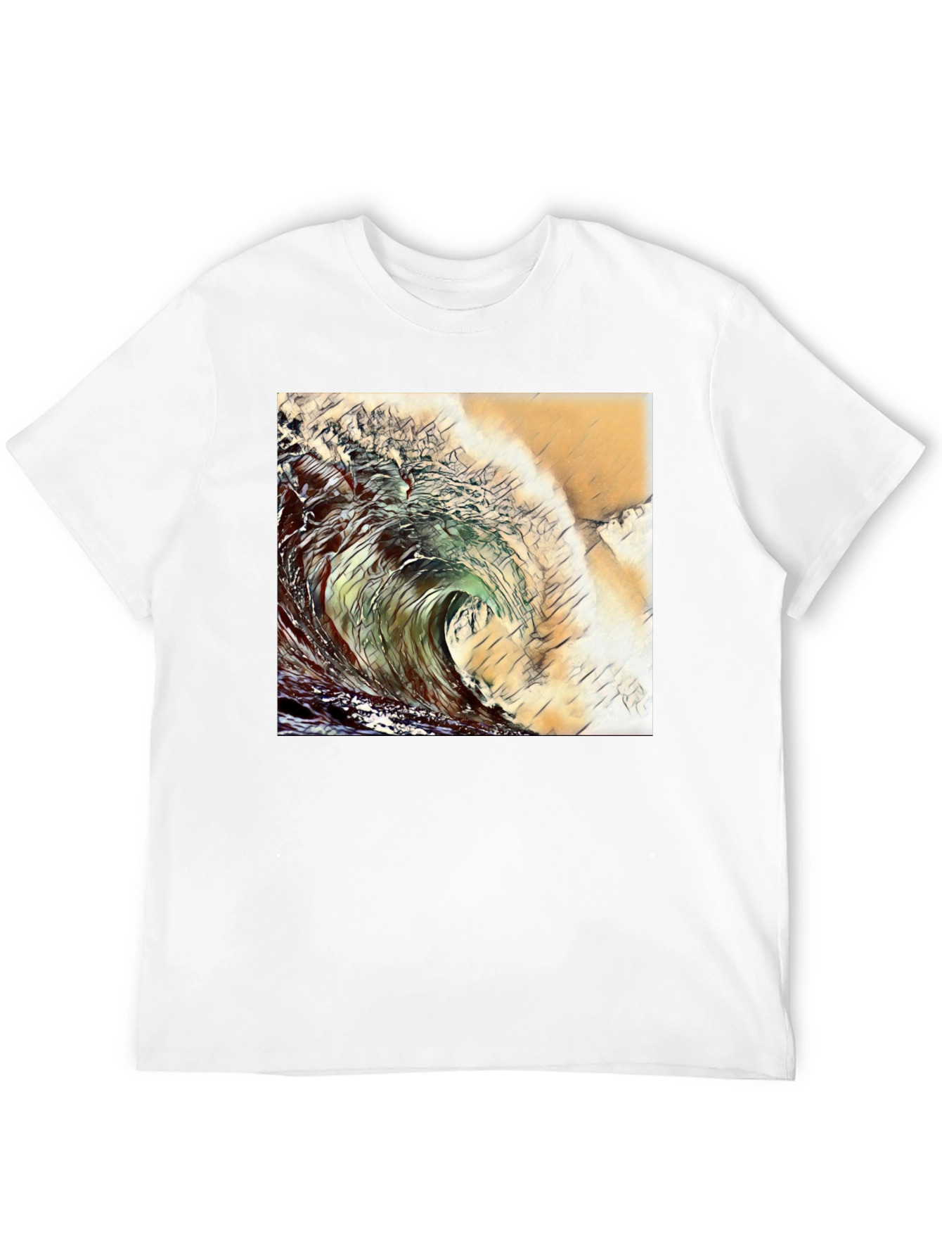 Wave Design Black T-Shirt