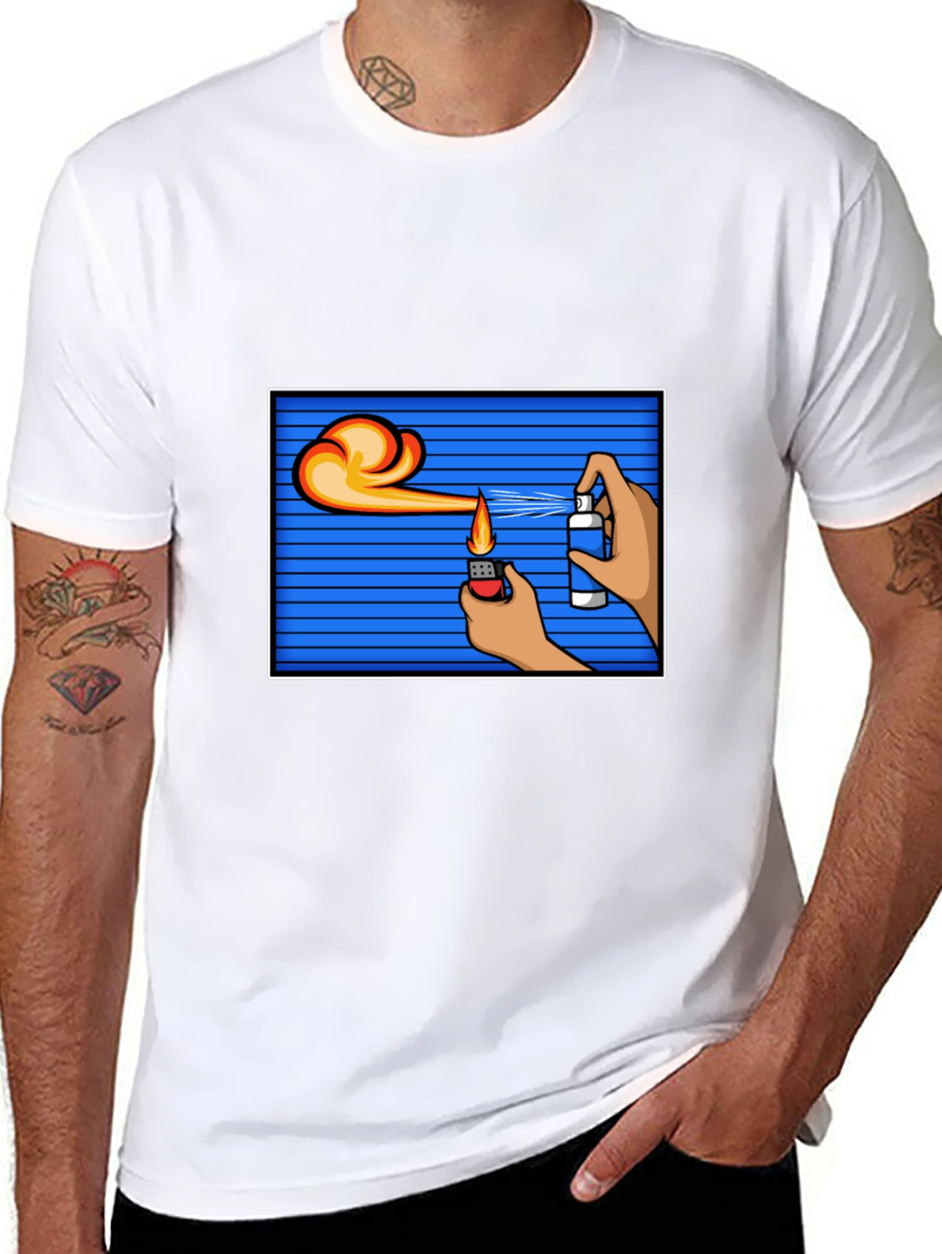 Flame Spray T-Shirt - Cool Graphic Tee