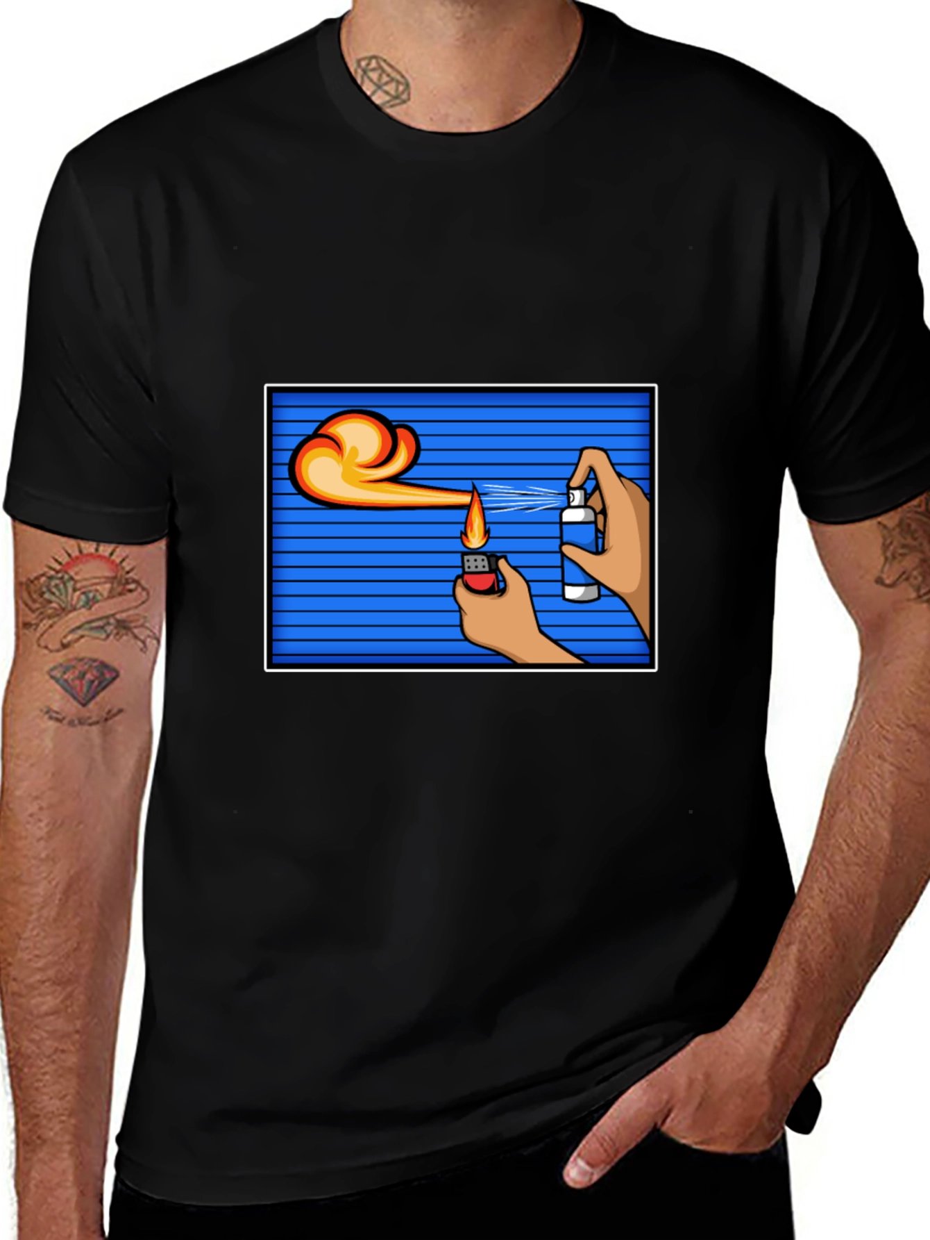Flame Spray T-Shirt - Cool Graphic Tee