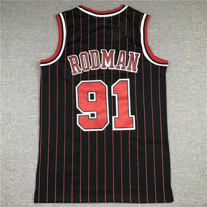 Men's Chicago Bulls Dennis Rodman Black 1995-96 Hardwood Classics Player Jerseys