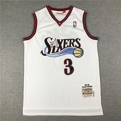 Men's Philadelphia 76ers Allen Iverson #3 White Swingman Jerseys