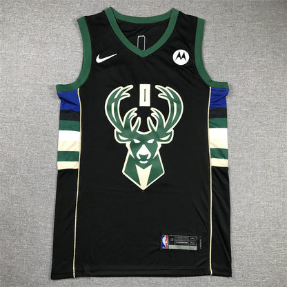 Men's Milwaukee Bucks Damian Lillard #0 Black Swingman Jerseys