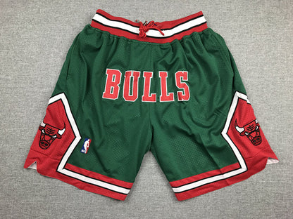 Men's Chicago Bulls Green Basketball Shorts1