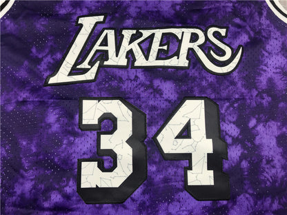 Men's Los Angeles Lakers Shaquille O'Neal #34 Purple Galaxy Swingman Jerseys