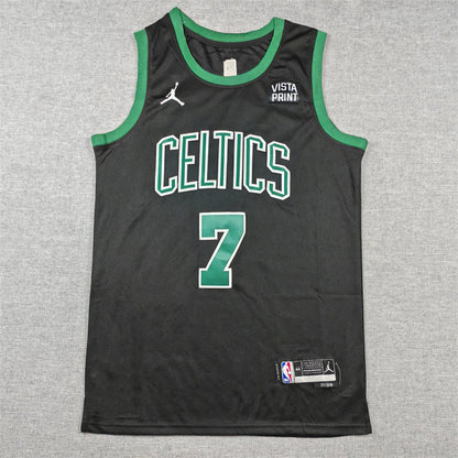 Men's Boston Celtics Jaylen Brown #7 Black Swingman Jerseys - Statement Edition