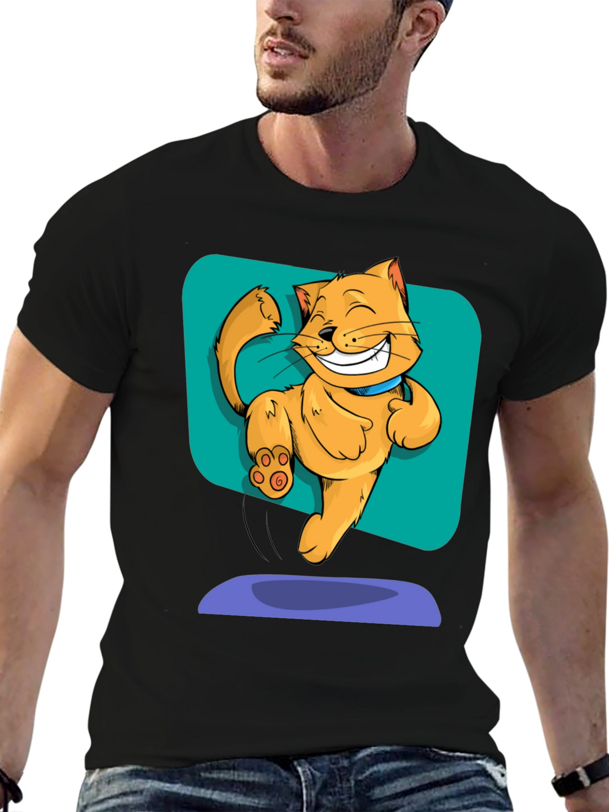Funny Cartoon Cat T-Shirt
