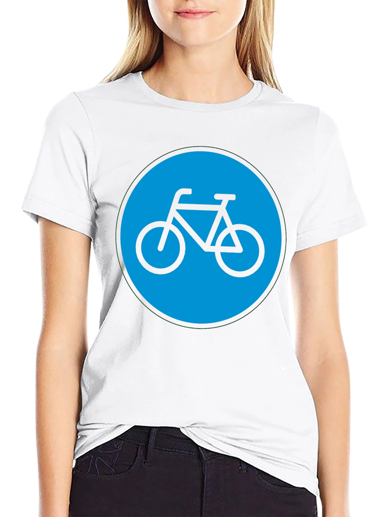 Bike Graphic T-Shirt - Black Cotton Blend Casual Tee