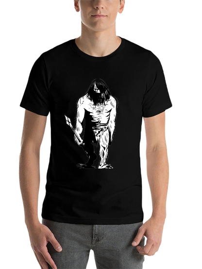 Sasquatch Graphic Tee - Black Cotton Blend T-Shirt