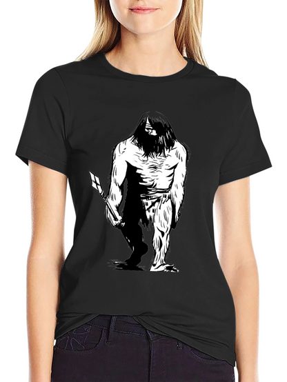 Sasquatch Graphic Tee - Black Cotton Blend T-Shirt