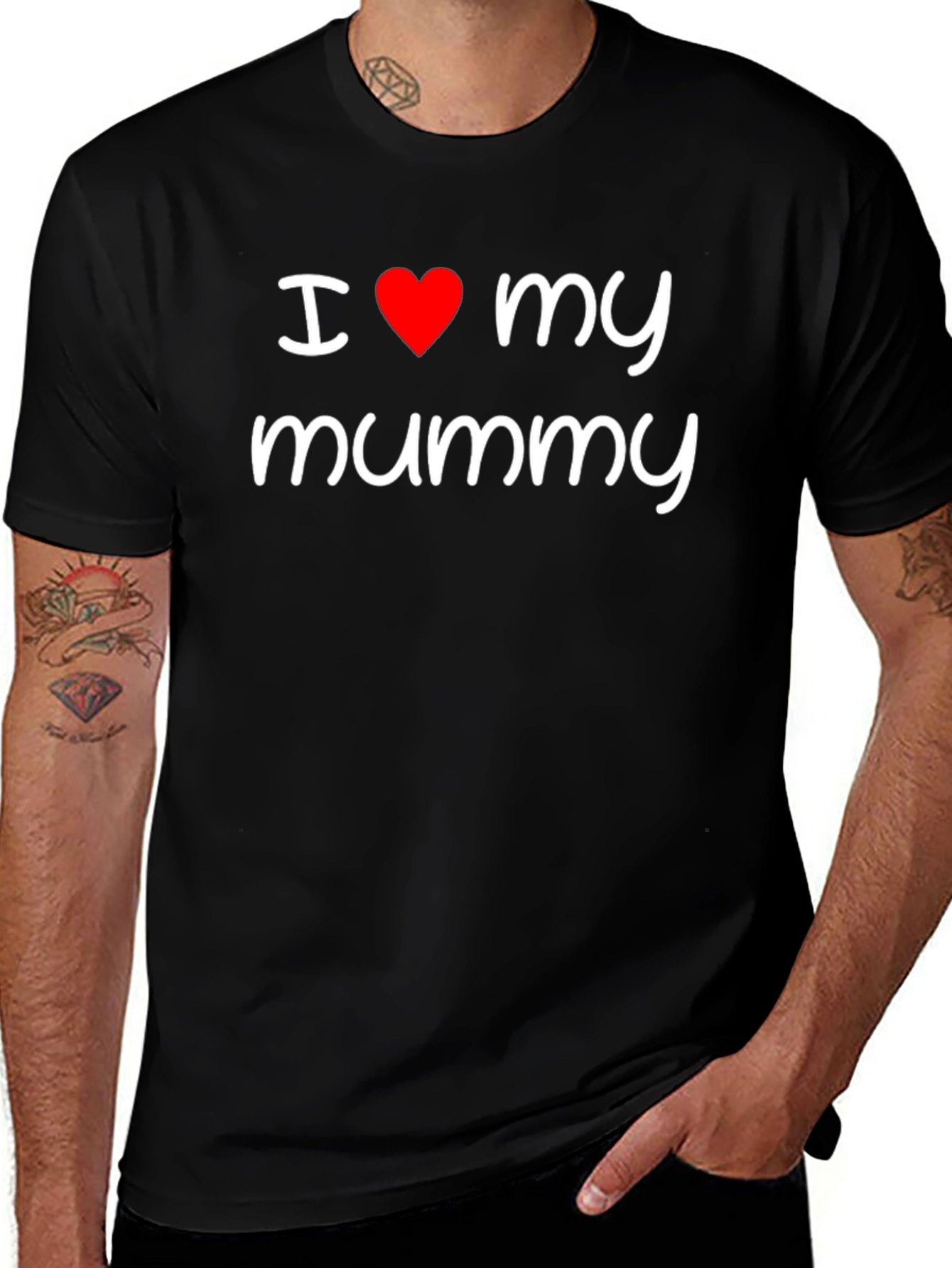 I Love My Mummy Black Graphic Tee