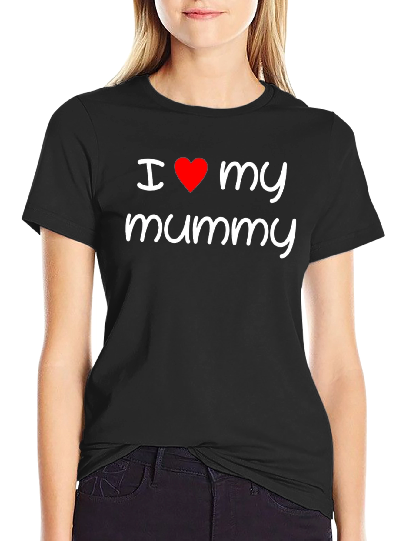 I Love My Mummy Black Graphic Tee