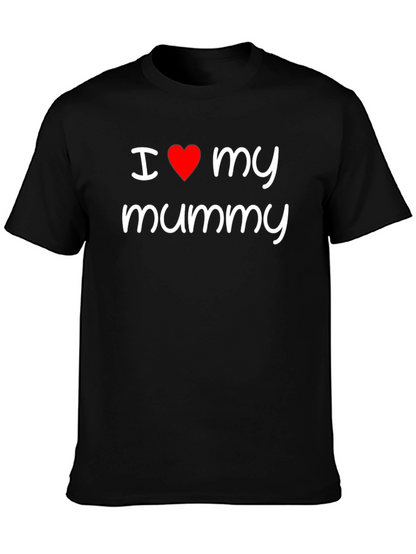I Love My Mummy Black Graphic Tee