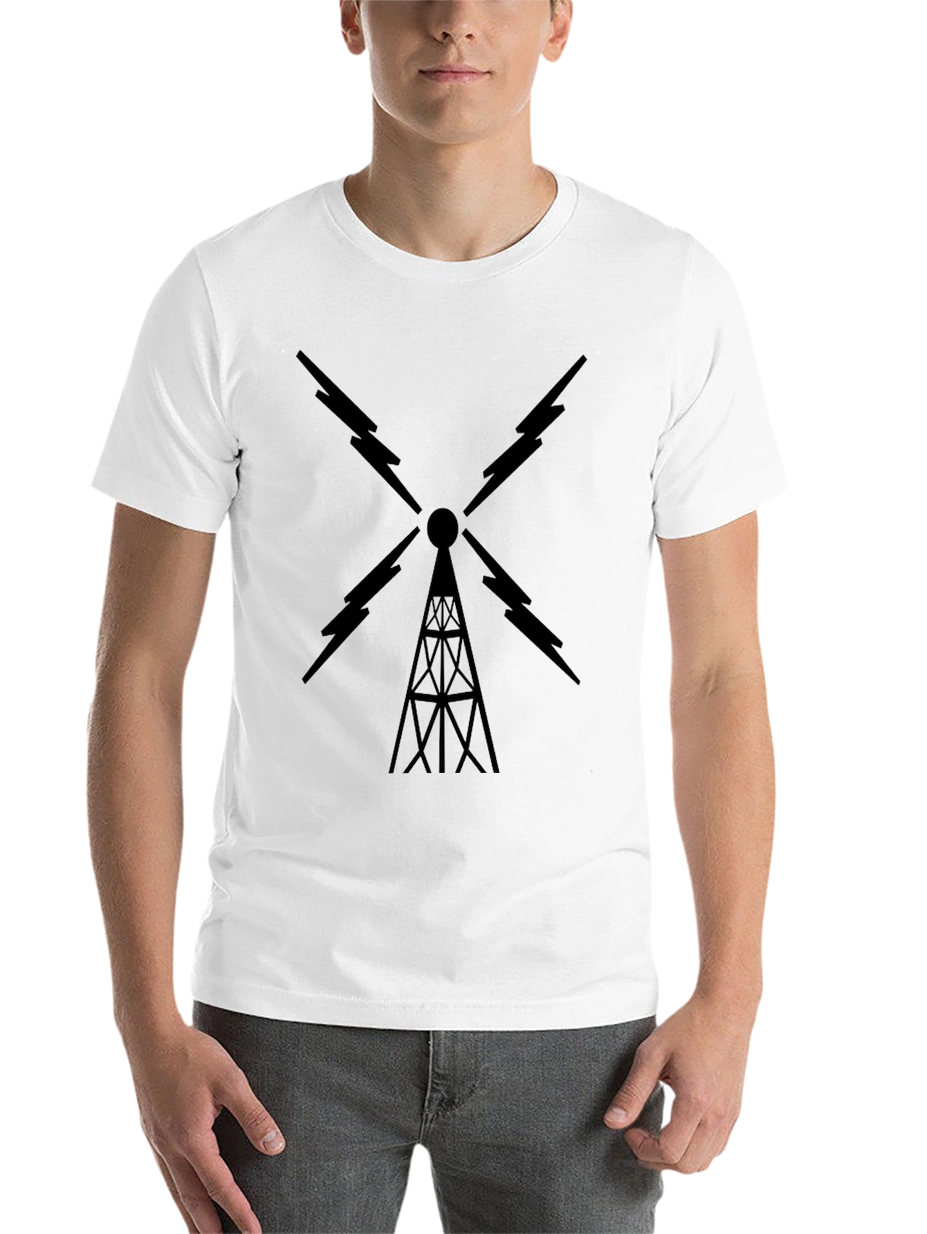 Black Radio Tower Graphic Tee