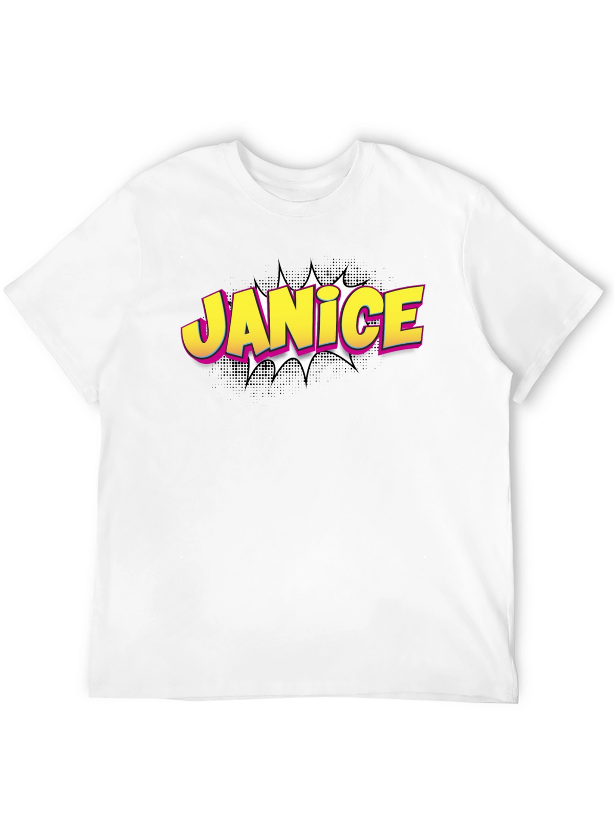 Janice Comic Book Style Black T-Shirt