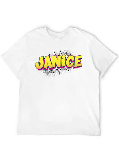Janice Comic Book Style Black T-Shirt