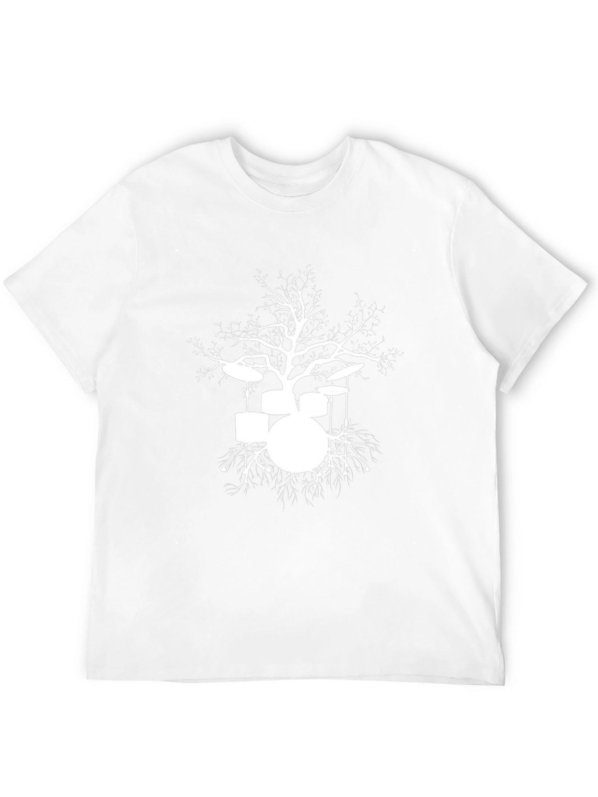 Drum Set Tree Graphic Tee - Black Cotton