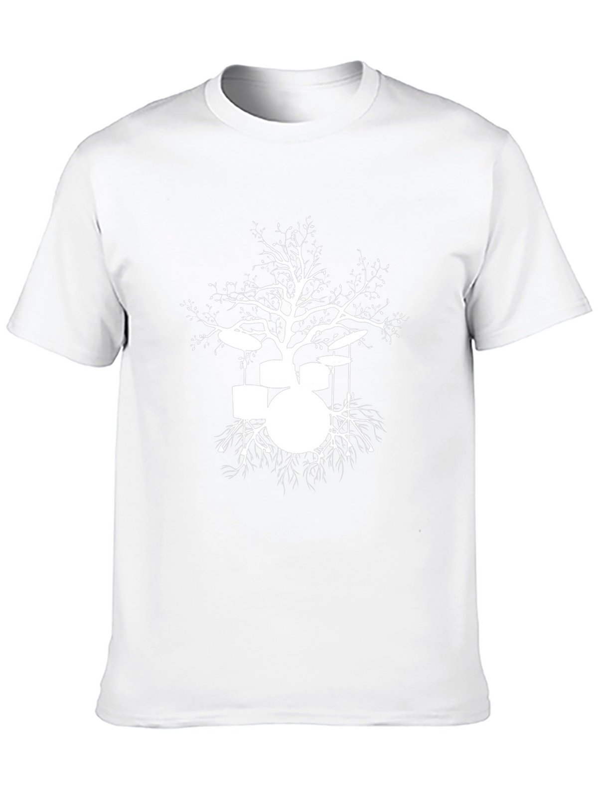 Drum Set Tree Graphic Tee - Black Cotton