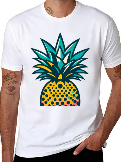 Pineapple Graphic Black T-Shirt - Tropical Design
