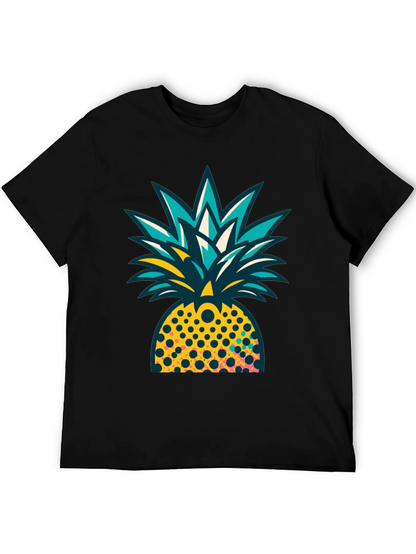 Pineapple Graphic Black T-Shirt - Tropical Design