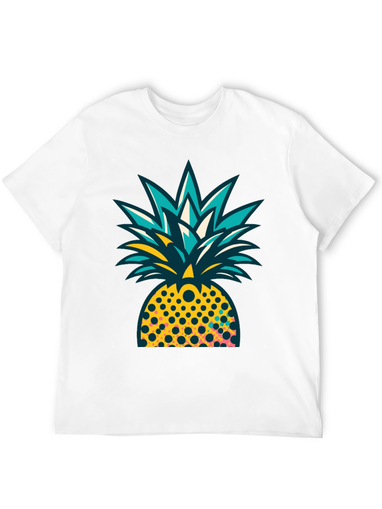 Pineapple Graphic Black T-Shirt - Tropical Design