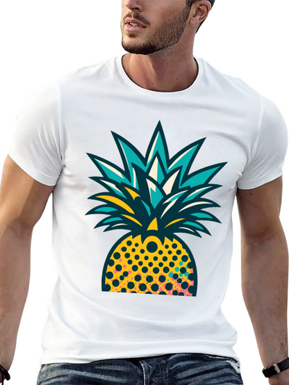 Pineapple Graphic Black T-Shirt - Tropical Design