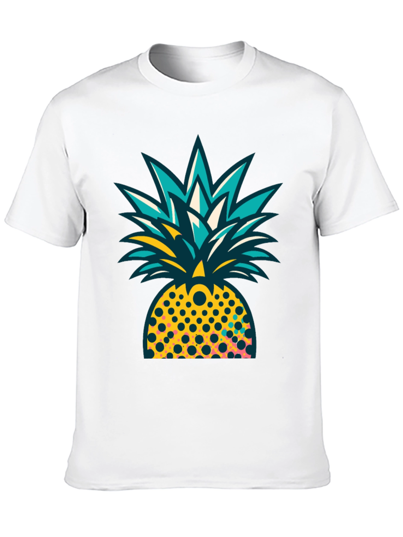 Pineapple Graphic Black T-Shirt - Tropical Design