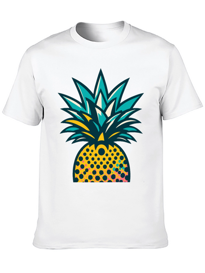 Pineapple Graphic Black T-Shirt - Tropical Design
