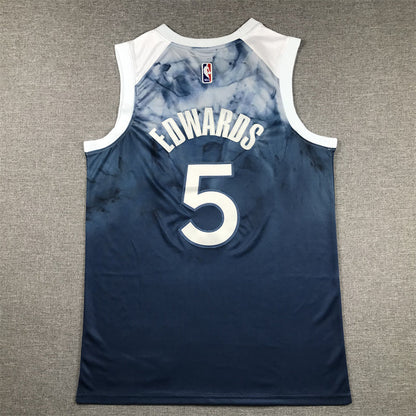 Men's Minnesota Timberwolves Anthony Edwards #5 Blue 2023/24 Swingman Jerseys - City Edition