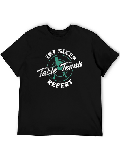 Eat Sleep Table Tennis Repeat Graphic Tee
