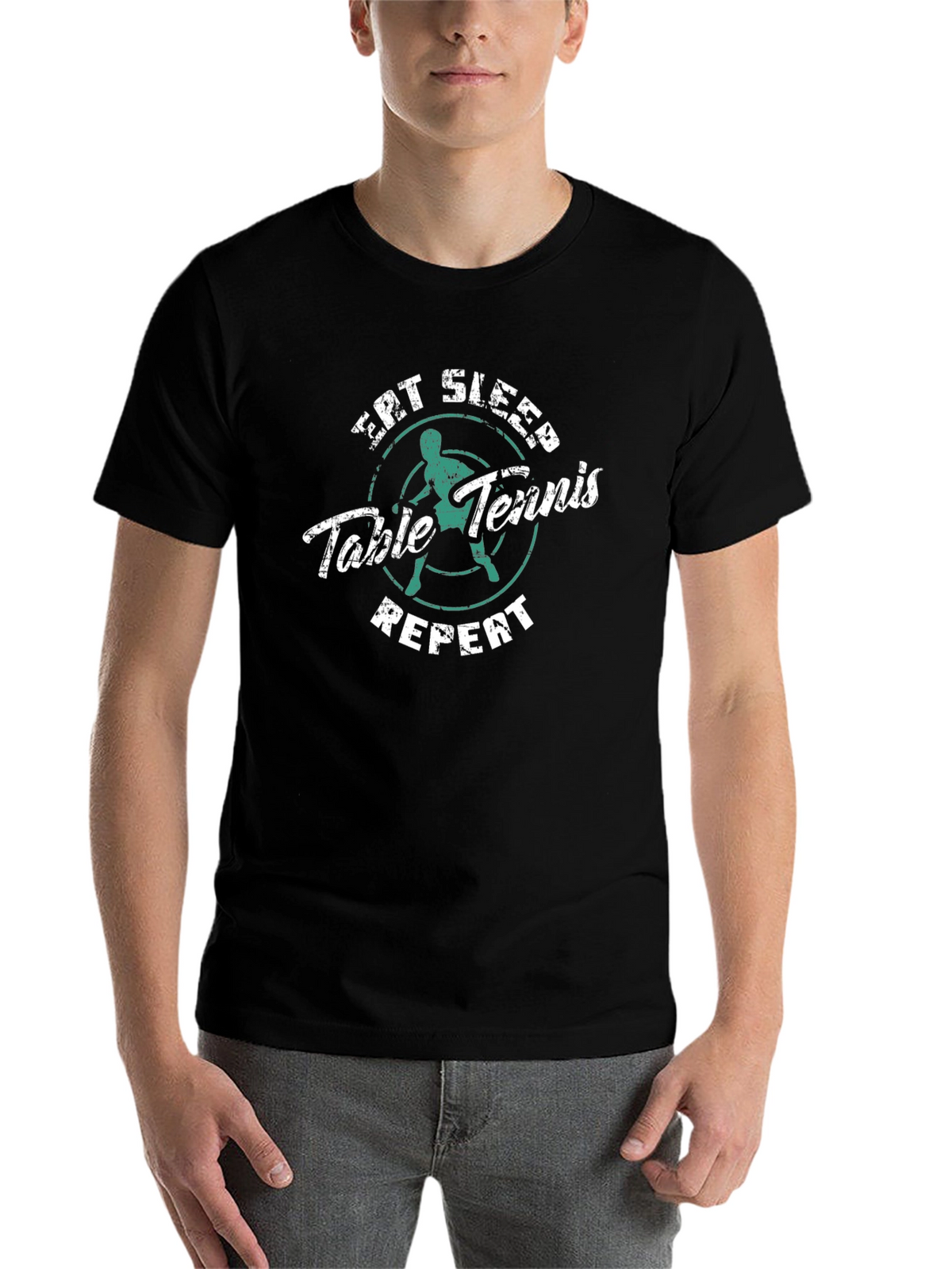 Eat Sleep Table Tennis Repeat Graphic Tee