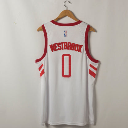 Men's Houston Rockets Russell Westbrook #0 NBA White Classics Swingman Player Jerseys