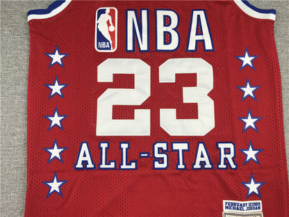 Men's 89 All Star Chicago Bulls Michael Jordan Red Hardwood Classics Swingman Jerseys