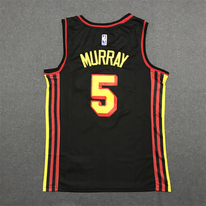 Men's Atlanta Hawks Dejounte Murray #5 Black Swingman Jerseys - Statement Edition