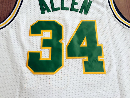 SuperSonics No. 34 Ray Allen Retro White Premium Mesh