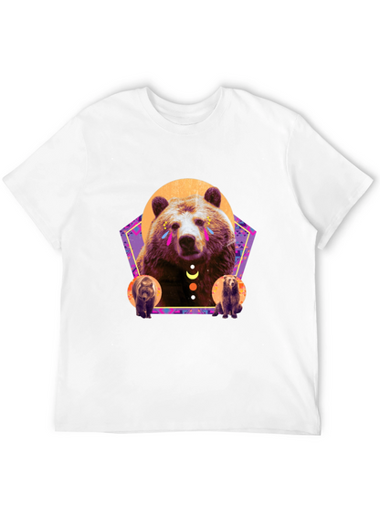 Bear Graphic T-Shirt - Stylish Mens Black Tee