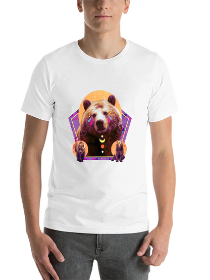 Bear Graphic T-Shirt - Stylish Mens Black Tee