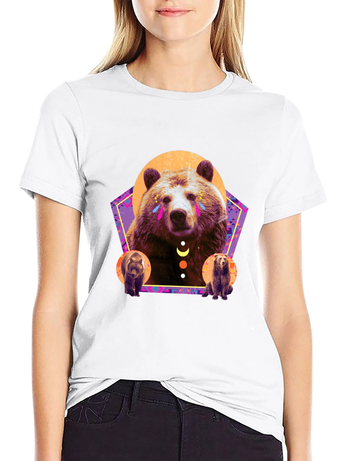Bear Graphic T-Shirt - Stylish Mens Black Tee