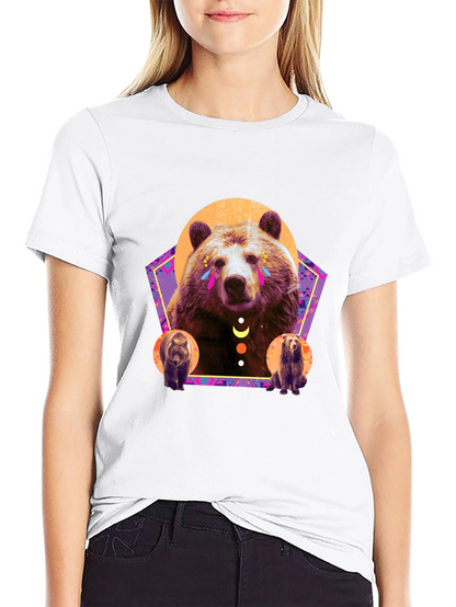 Bear Graphic T-Shirt - Stylish Mens Black Tee