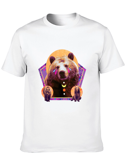 Bear Graphic T-Shirt - Stylish Mens Black Tee