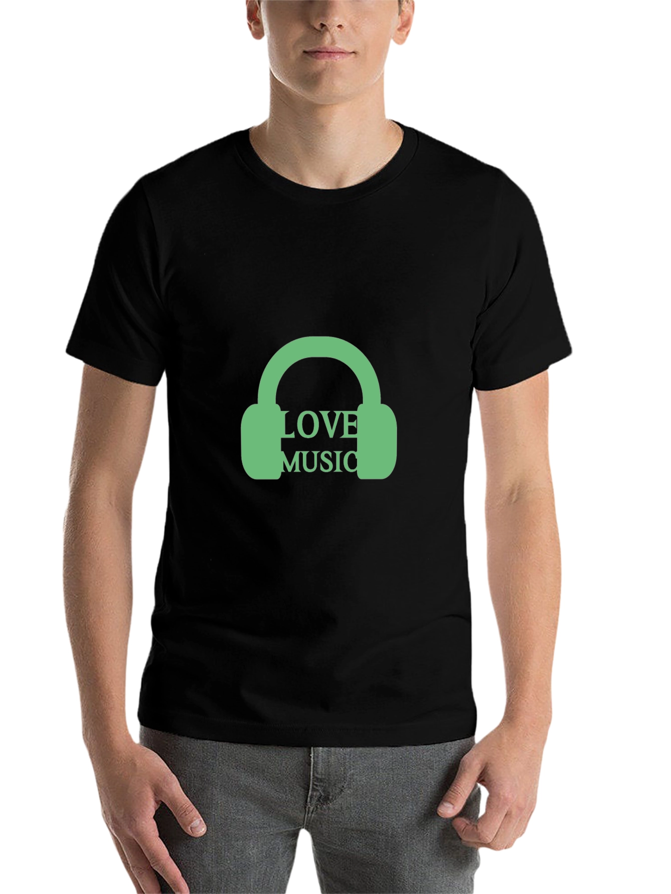 Love Music Graphic Tee - Trendy Black T-Shirt