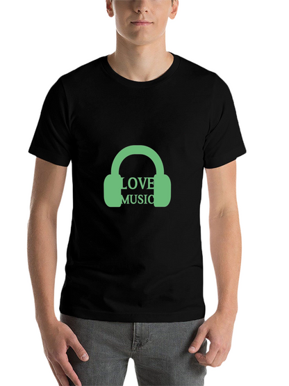 Love Music Graphic Tee - Trendy Black T-Shirt