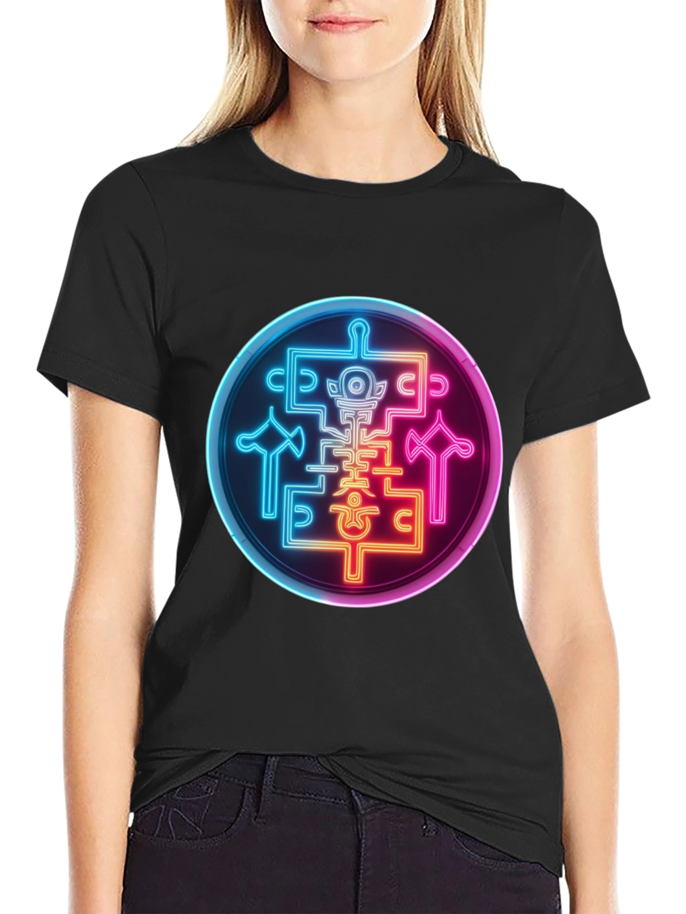 Neon Sigil Graphic Tee - Black