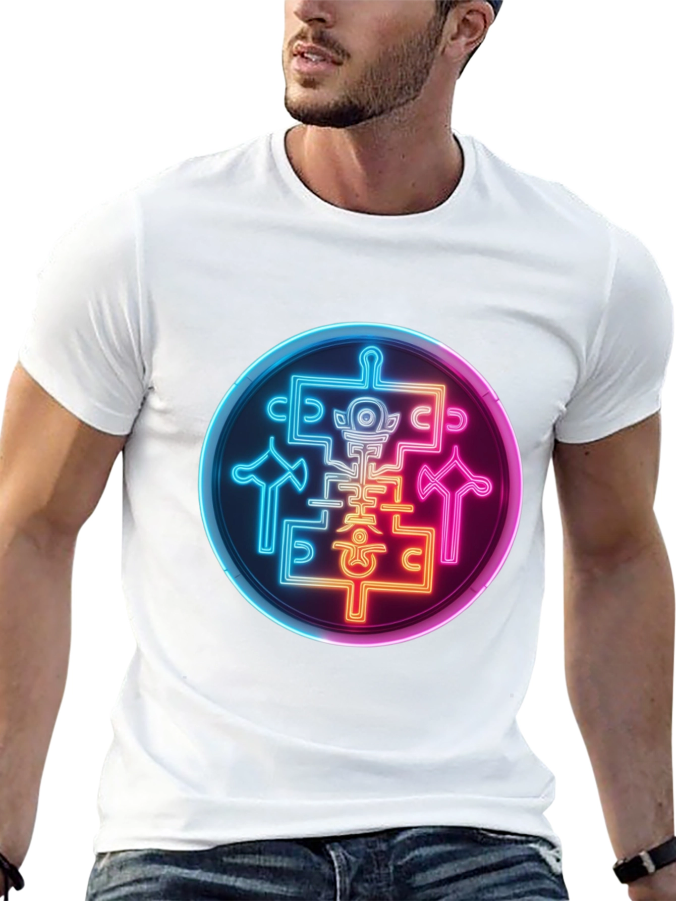 Neon Sigil Graphic Tee - Black