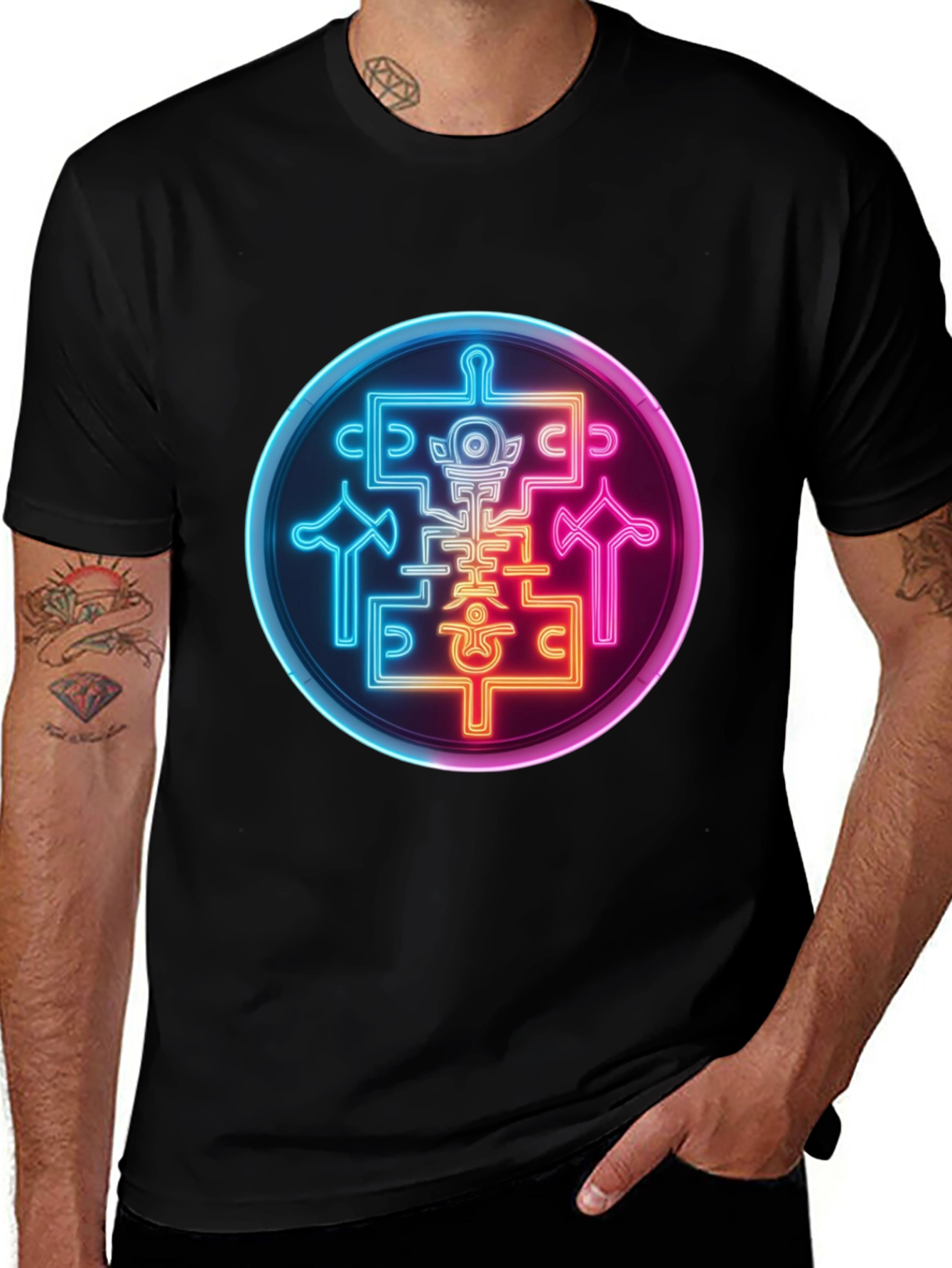 Neon Sigil Graphic Tee - Black