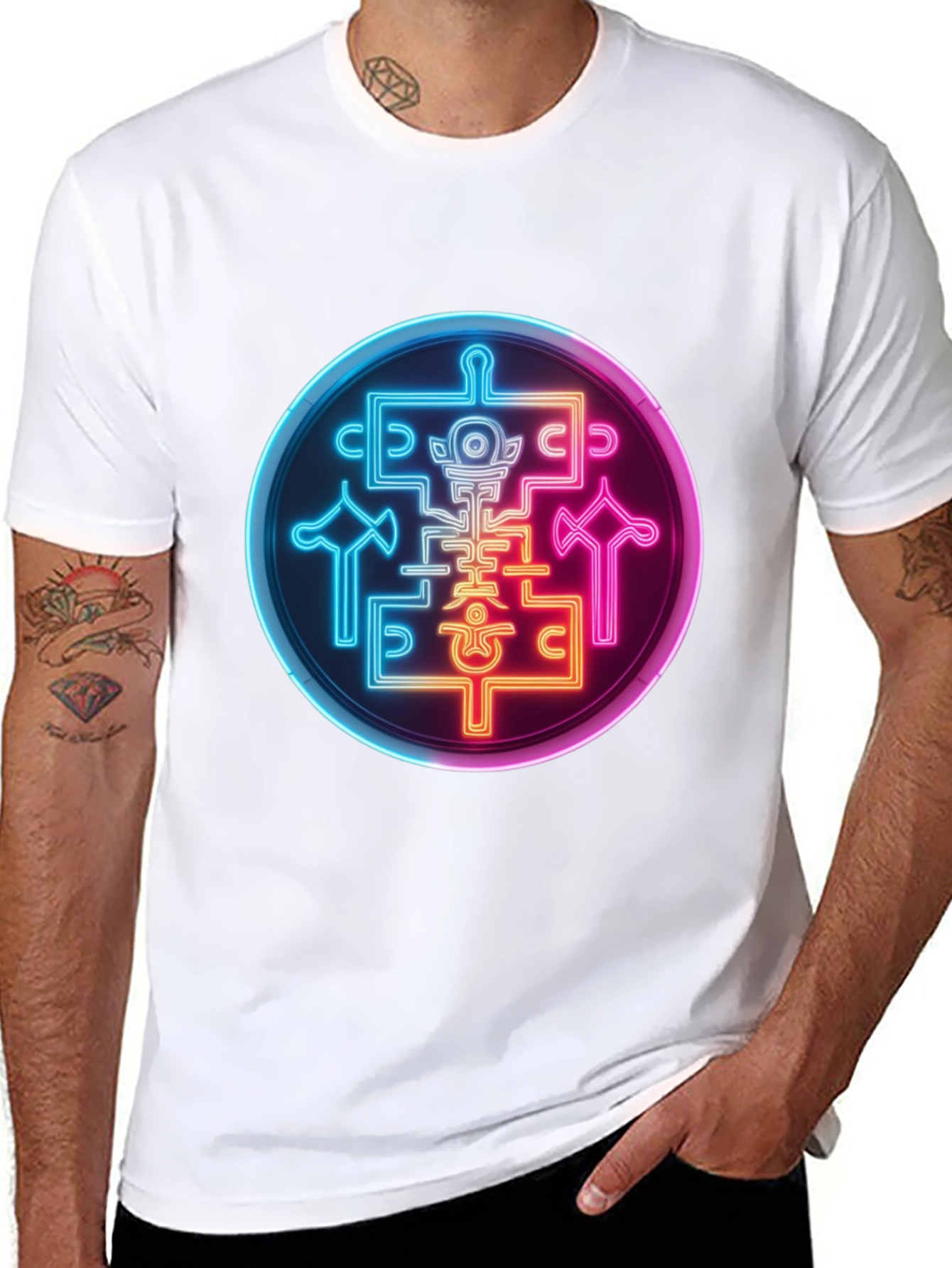 Neon Sigil Graphic Tee - Black