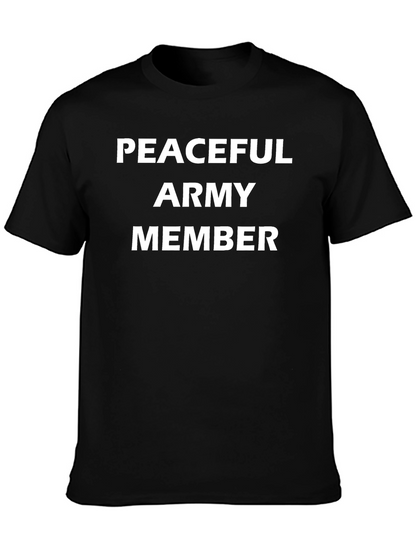 Peaceful Army Member Black Graphic Tee