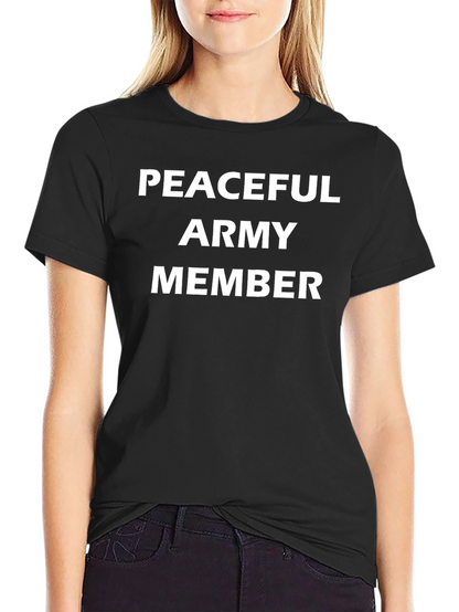 Peaceful Army Member Black Graphic Tee